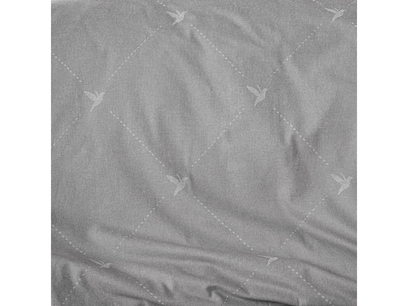 De Witte Lietaer Housse de couette en flanelle de coton Piper - Simple - 140 x 200/220 cm - Gris