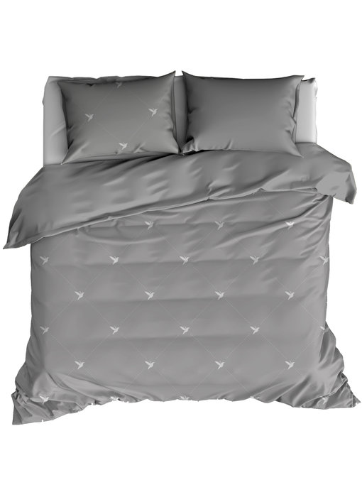 De Witte Lietaer Housse de couette Flanelle Coton Piper Grey 260 x 240 cm
