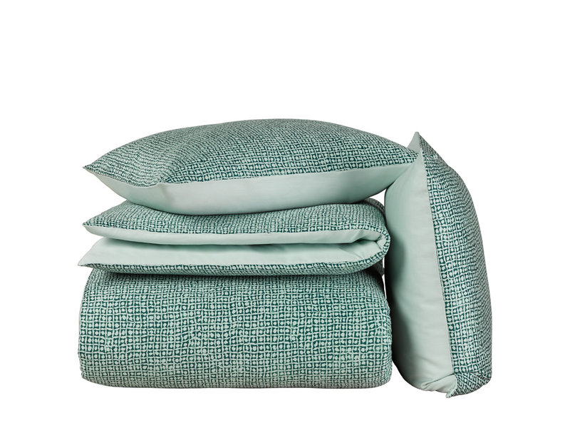 De Witte Lietaer Housse de couette Cravate Satin de Coton - Lits Jumeaux - 240 x 220 cm - Vert