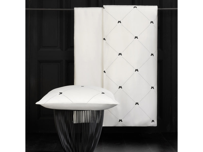 De Witte Lietaer Duvet cover Cotton Satin Butterflies - Single - 140 x 200/220 cm - White