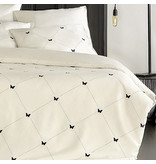 De Witte Lietaer Duvet cover Cotton Satin Butterflies - Single - 140 x 200/220 cm - White