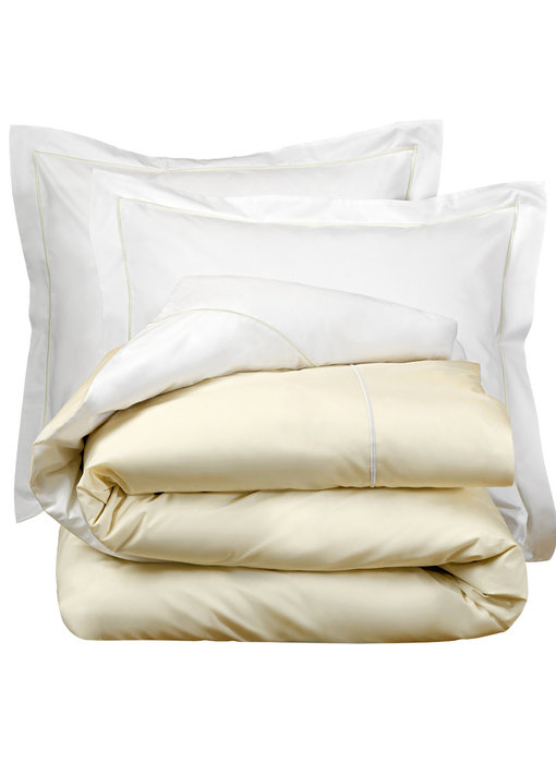 De Witte Lietaer Dekbedovertrek Katoen Perkal Bumblebee White / Ivory 260 x 240 cm