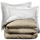 Housse de couette Coton Perkal Bumblebee Blanc / Vision Taupe 240 x 220 cm