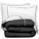 Duvet cover Cotton Perkal Bumblebee White / Dark Gray 200 x 200/220 cm