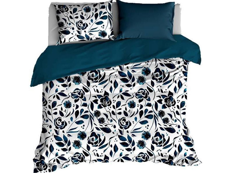 De Witte Lietaer Duvet cover Cotton Satin Meadow - Lits Jumeaux - 240 x 220 cm - Blue