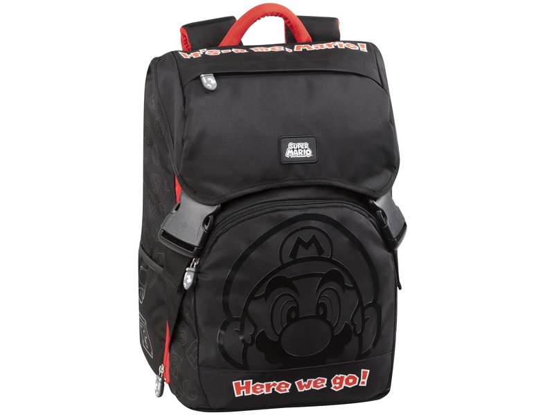 Super Mario Contour du sac à dos - 41 x 29 x 13,5 cm - Noir