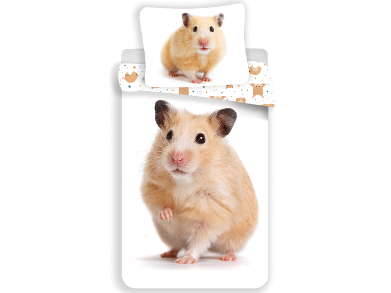 Animal Pictures Housse de couette Hamster - Simple - 140 x 200 cm - Blanc