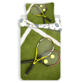Tennis Dekbedovertrek Field - Eenpersoons - 140  x 200 cm - Groen