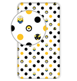 Minions 2 Hoeslaken Dots - Eenpersoons - 90 x 200 cm - Wit