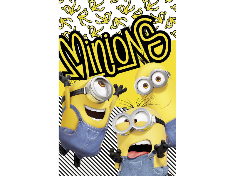 Minions 2 Fleece karierte Banane - 100 x 150 cm - Gelb