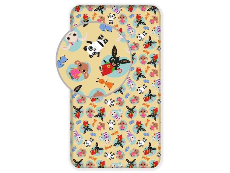 Bing Bunny Drap housse Friends - Simple - 90 x 200 cm - Jaune