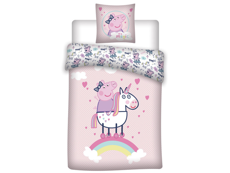 Peppa Pig Bettbezug Einhorn - Single - 140 x 200 cm - Baumwolle