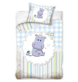 Nijlpaard Baby Duvet Cover Blue - 100 x 135 cm - Cotton