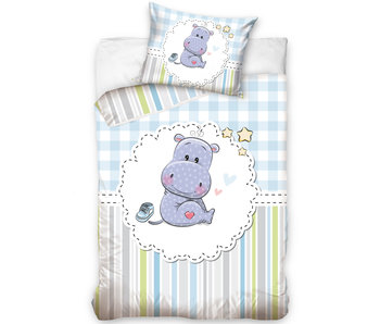 Nijlpaard Housse de couette BABY Bleu 100 x 135 cm