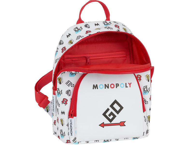 Monopoly Sac à dos enfant Go - 30 x 25 x 13 cm - Blanc