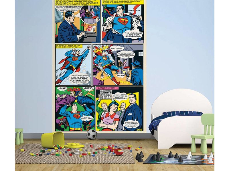 Superman Comic - Posterbehang - 232 x 158 cm - Multi