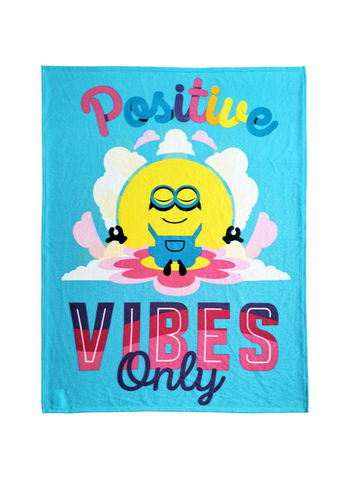 Minions Fleece deken Positive Vibes 130 x 170 cm