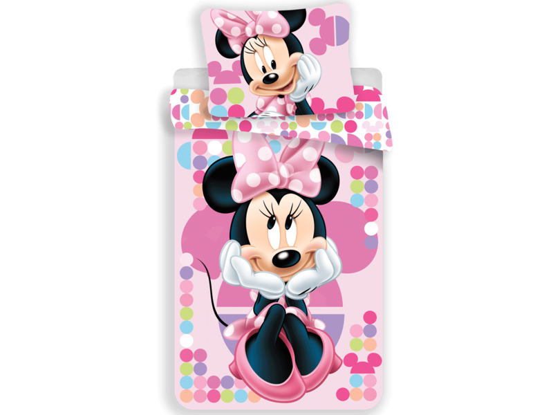Disney Minnie Mouse Dekbedovertrek Stippen - Eenpersoons - 140  x 200 cm - Polyester