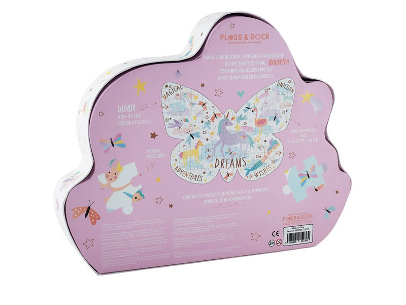 Floss & Rock Puzzel Unicorn - 80 stukjes - 50 x 35 cm