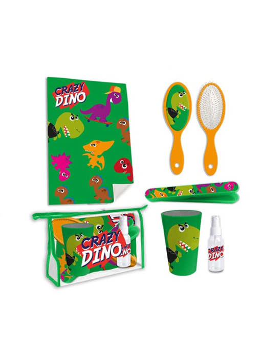 Dinosaurus Toilettenreiseset Crazy Dino - 6 Stück