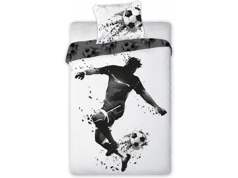 Voetbal Dekbedovertrek Pass - Eenpersoons - 140 x 200 cm - Katoen