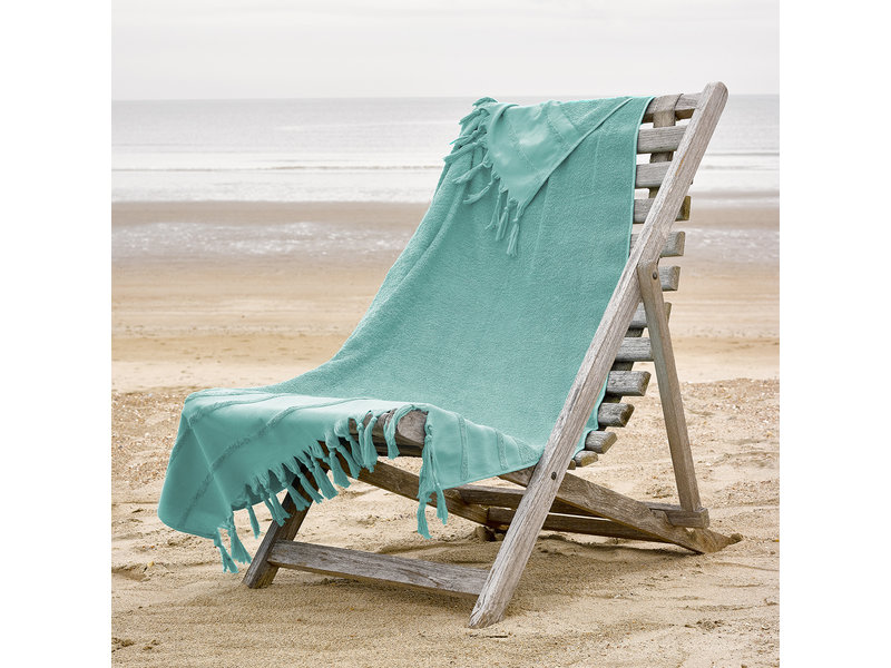 De Witte Lietaer Drap de plage Hammam à franges Fjara - 100 x 180 cm - Vert