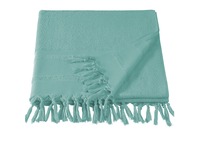 De Witte Lietaer Drap de plage Hammam à franges Fjara - 100 x 180 cm - Vert