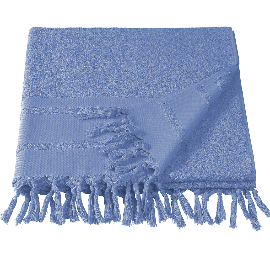 De Witte Lietaer Hamam Strandtuch mit Zahnseide Fjara Kolonie blau 100x180 - SimbaShop.nl