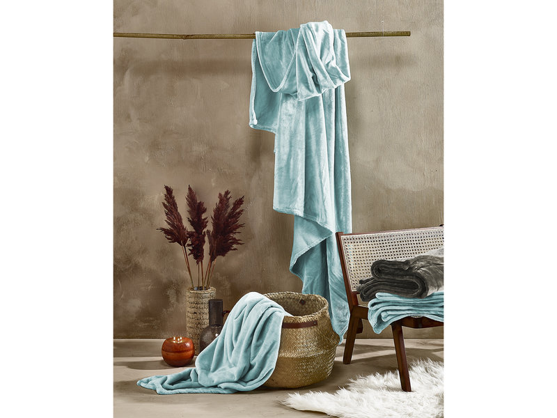 De Witte Lietaer Fleece blanket Cozy - 150 x 200 cm - Mineral