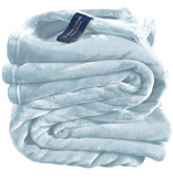 De Witte Lietaer Fleece Plaid Gemütlich - 150 x 200 cm - Eisblau