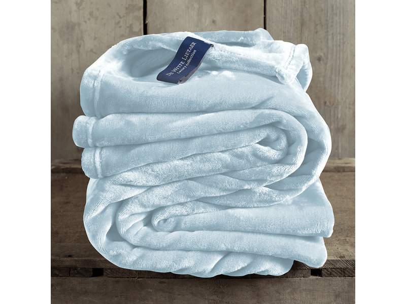 De Witte Lietaer Fleece plaid Cozy - 150 x 200 cm - Ice blue