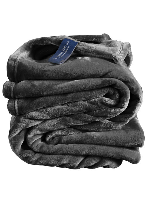 De Witte Lietaer Fleece throw Cozy 150x200 dark ebony 100% polyester