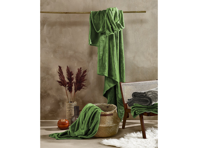 De Witte Lietaer Fleece blanket Cozy - 150 x 200 cm - Cactus