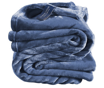 De Witte Lietaer Fleece deken Blue Indigo 150 x 200 cm