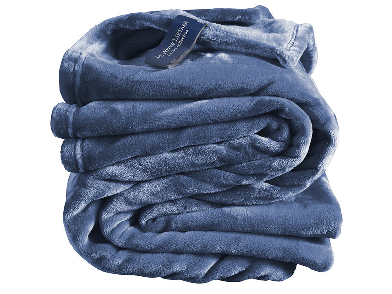 De Witte Lietaer Fleece plaid Cosy - 150 x 200 cm - Blue indigo