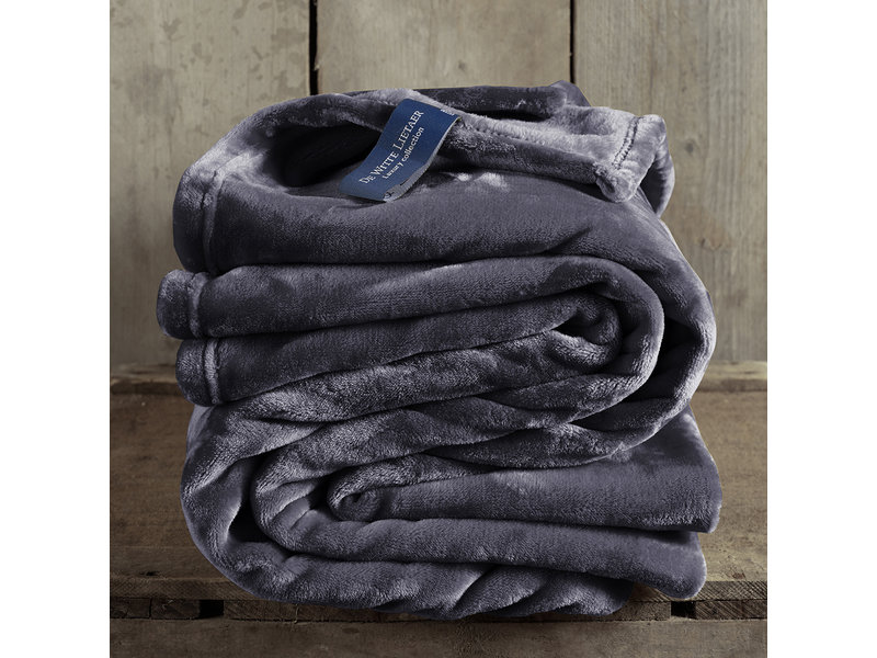 De Witte Lietaer  Fleece plaid Cosy - 150 x 200 cm - Blue graphite