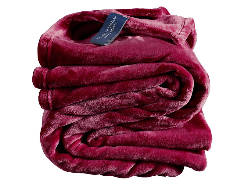 De Witte Lietaer Fleece plaid Cosy - 150 x 200 cm - Beet red