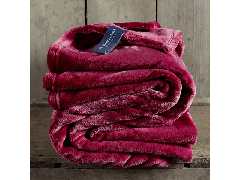 De Witte Lietaer Fleece plaid Cozy - 150 x 200 cm - Beet red