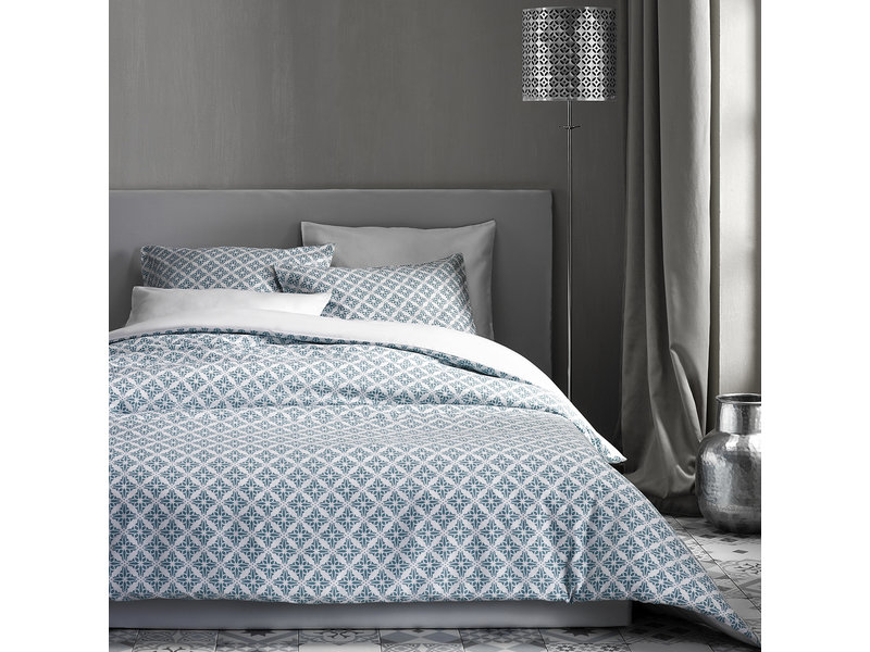 De Witte Lietaer Bettbezug Baumwolle Satin Azulejos - Hotelgröße - 260 x  240 cm - Blau