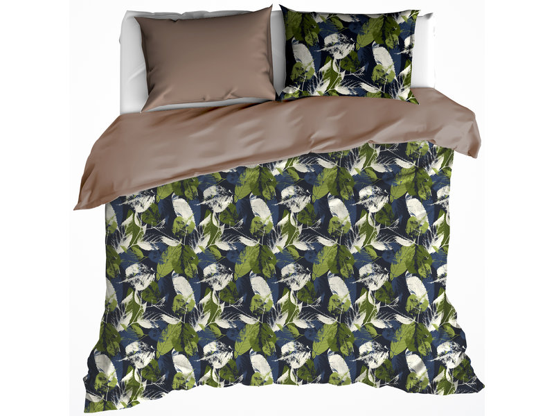 De Witte Lietaer Duvet cover Cotton Satin Elm - Lits Jumeaux - 240 x 220 cm - Green