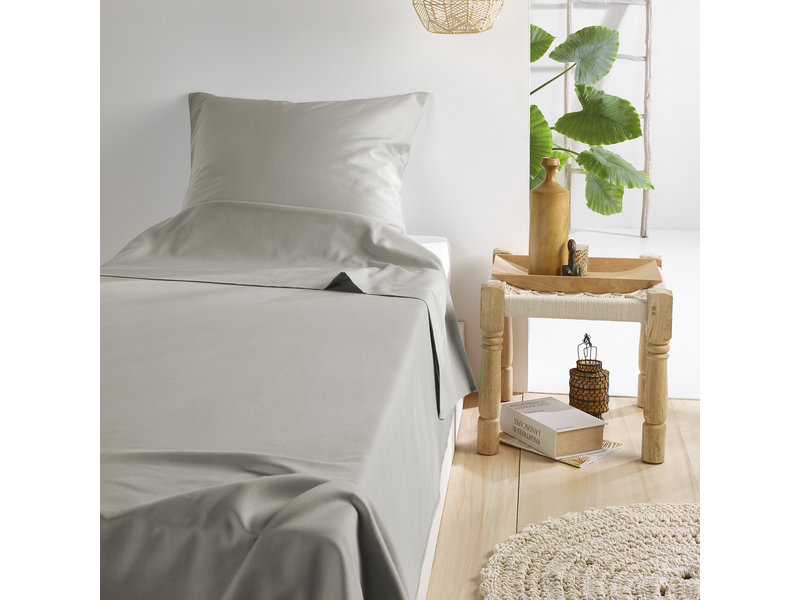 De Witte Lietaer Ensemble de draps Olivia - Simple - 180 x 280 cm - Gris - Coton satiné