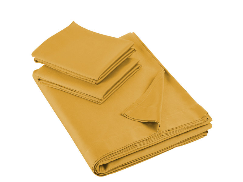 De Witte Lietaer Bed sheet set Olivia - Double - 280 x 280 cm - Yellow - Satin cotton