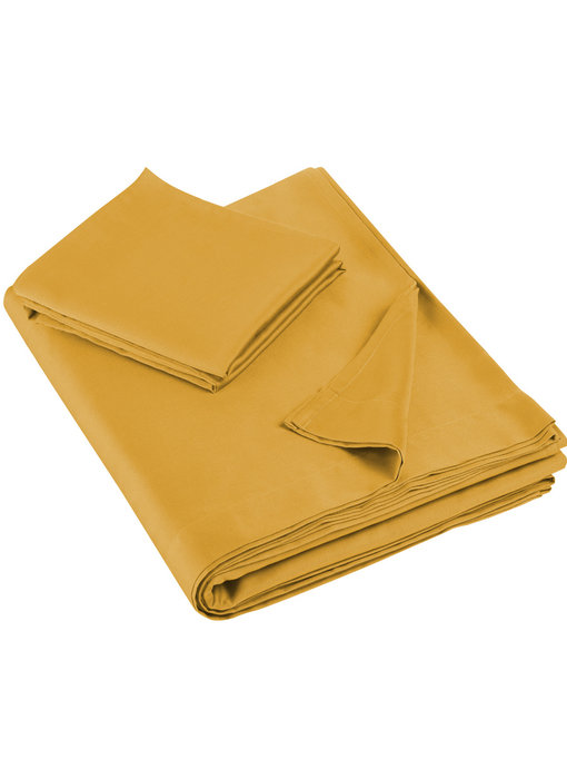 De Witte Lietaer Ensemble de draps simples Olivia 180x280 + 60x70 Golden Yellow 100% coton, satin