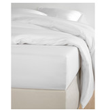 De Witte Lietaer Drap housse Satin de Coton Olivia - 180 x 200 cm - Blanc