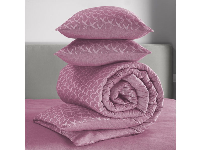 De Witte Lietaer Duvet cover BIRDS - Lits Jumeax - 240 x 220 cm - Lilac - Flannel