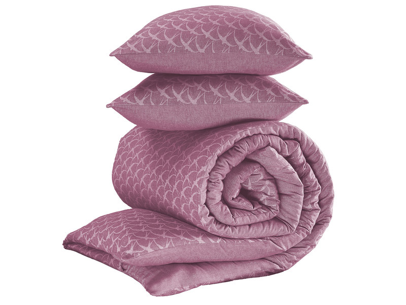 De Witte Lietaer Duvet cover BIRDS - Lits Jumeax - 240 x 220 cm - Lilac - Flannel