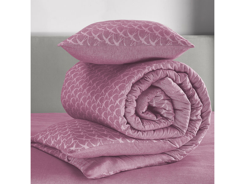 De Witte Lietaer Duvet cover Birds - Single - 140 x 220 cm - Lilac - Flannel