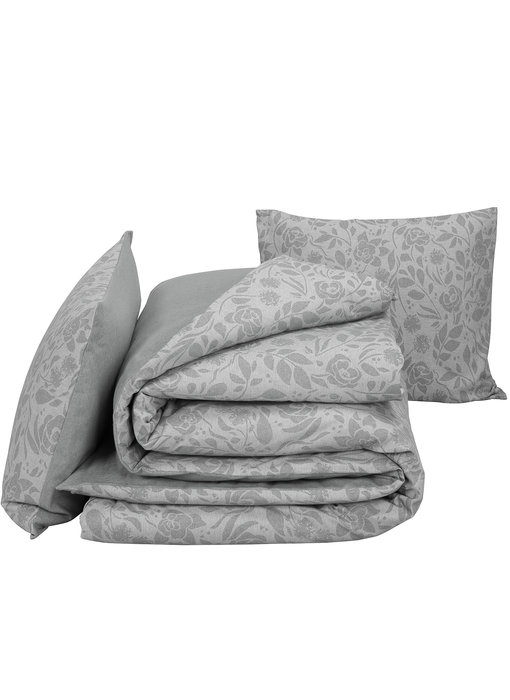 De Witte Lietaer Housse de couette Flanelle Coton Lea Grey 260 x 240 cm