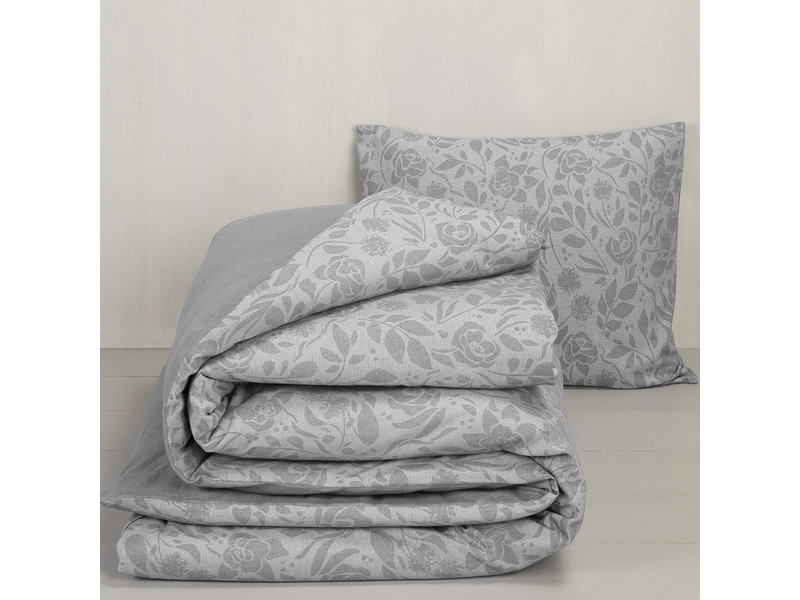 De Witte Lietaer Duvet cover Lea Natural Gray - Single - 140 x 200/220 cm - Flannel