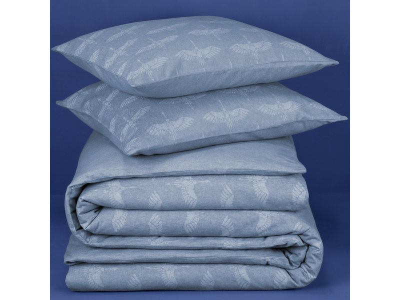 De Witte Lietaer Bettbezug Crane Stellar Blue - Lits Jumeaux - 240 x 220 cm - Flanell